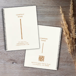 Gold Dots Minimalist Simple Qr Code Cream Notebook