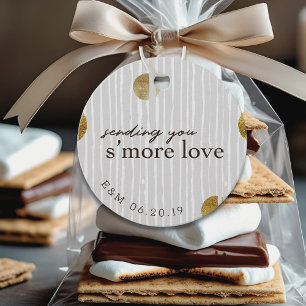 Gold Dots S'more Love Wedding Round Favour Tags