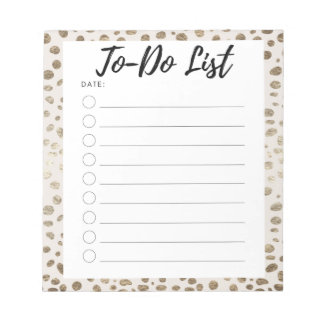 Gold Dotted To-Do List Notepad