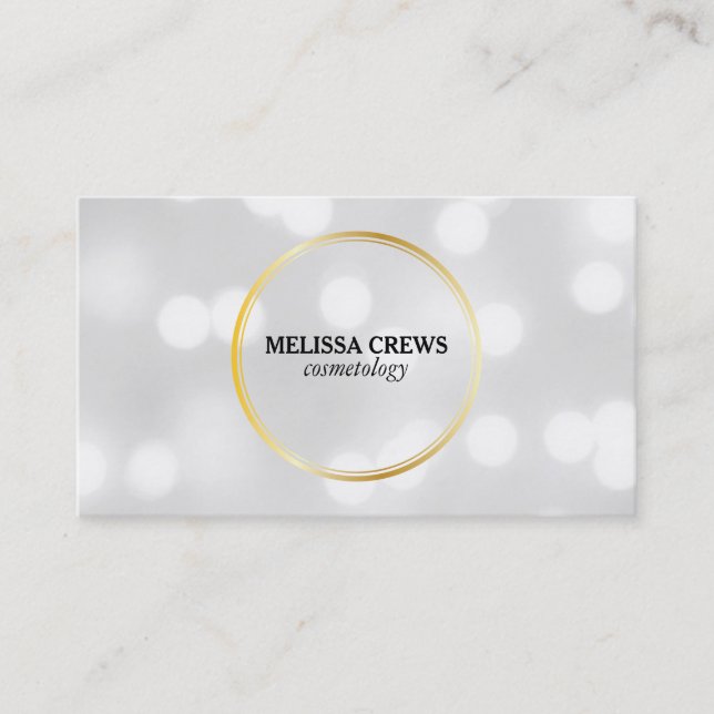 Gold Double Ring (bokeh) Business Card (Front)