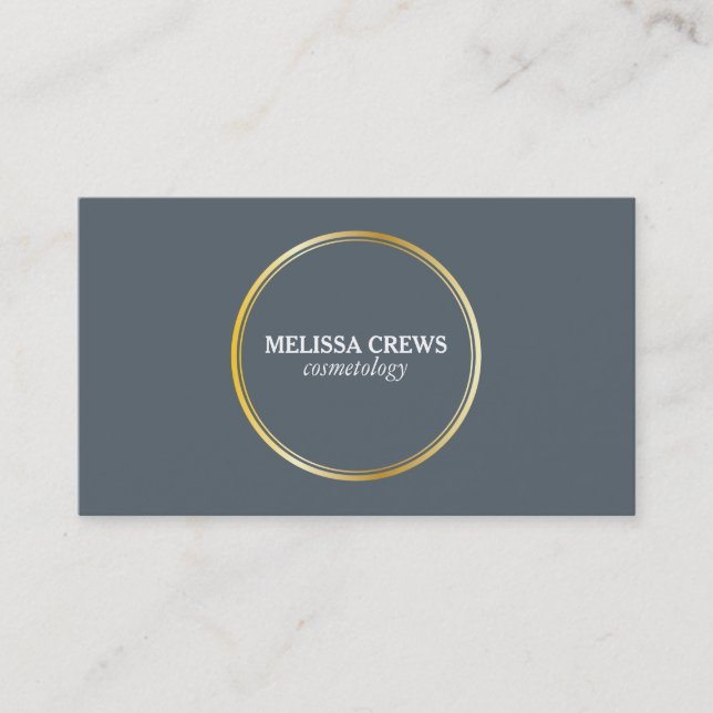 Gold Double Ring (grey) Business Card (Front)