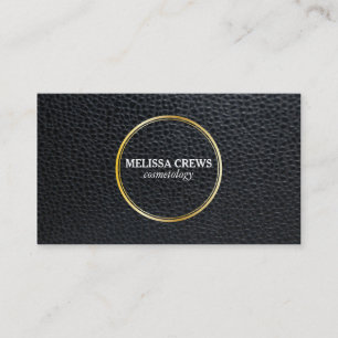 Gold Double Ring / Leather Business Card