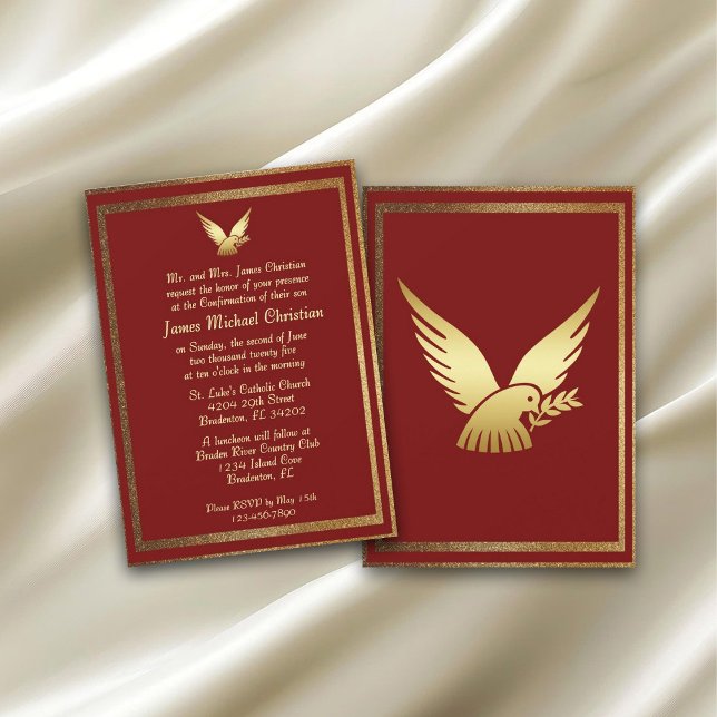 Gold Dove Confirmation Invitation (Creator Uploaded)