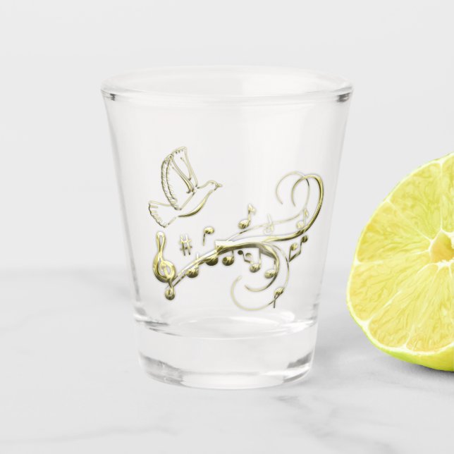 Gold Dove Shot Glass (Front)