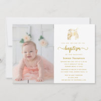 Gold Dove White Cross Girl Religious Baptism Photo