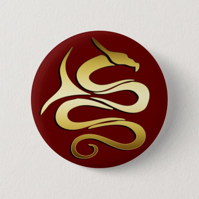 GOLD DRAGON 6 CM ROUND BADGE (Front)