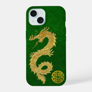 Gold Dragon Chinese Prosperity Symbol iPhone 15 Case