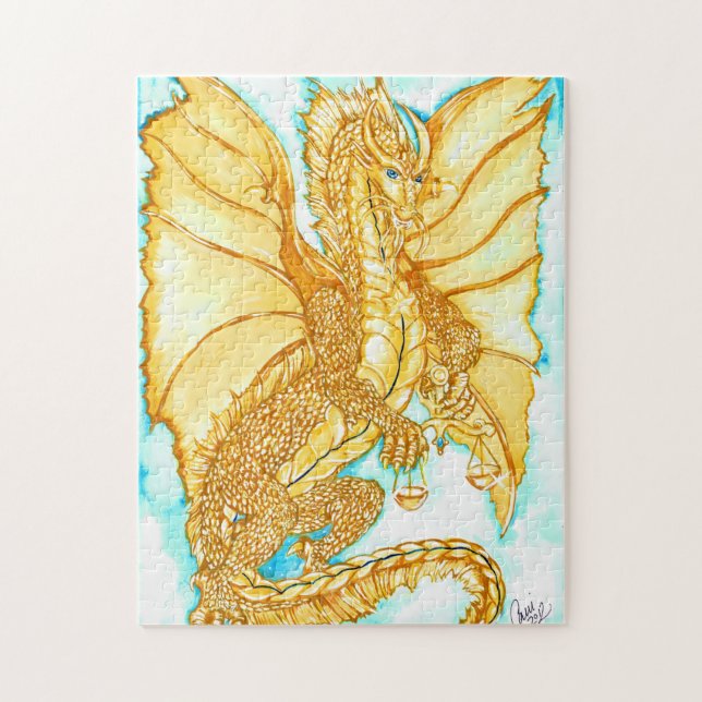 Gold Dragon Jigsaw Puzzle (Vertical)