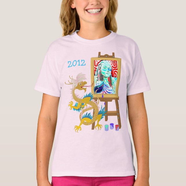 Gold Dragon paints your portrait template Shirt (Front)
