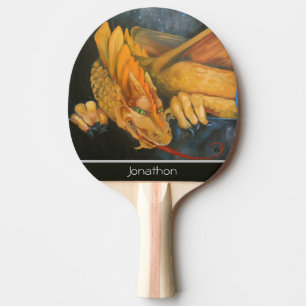 Gold Dragon Personalised Ping Pong Paddle