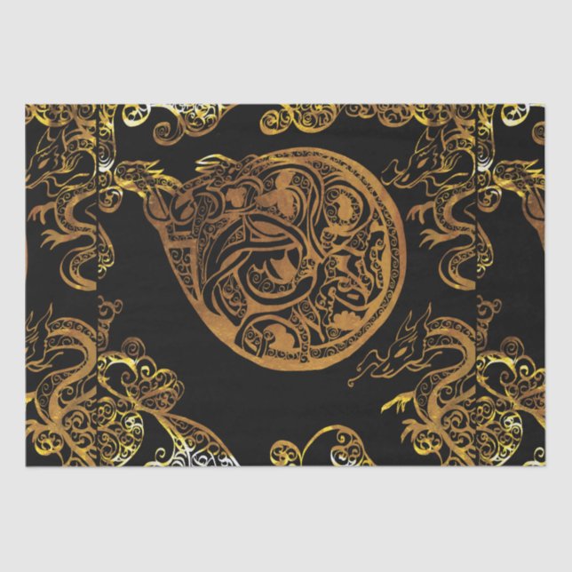 Gold Dragon Tissue Paper (Front)