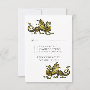 Gold Dragon Wedding Response Card