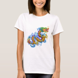 Gold Dragon with Water Splash T-Shirt