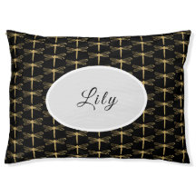 Gold Dragonflies on Black Personalised