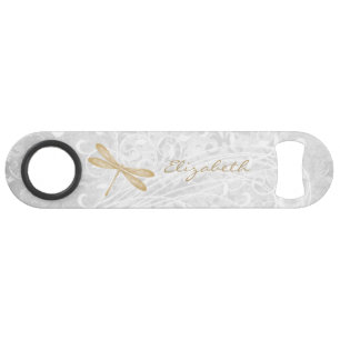 Gold Dragonfly Personalised Bottle Opener