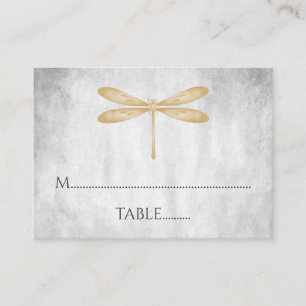 Gold Dragonfly Wedding Place Cards