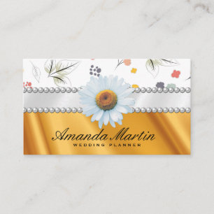 Gold Drapery Seamless Flower Pattern Business Card