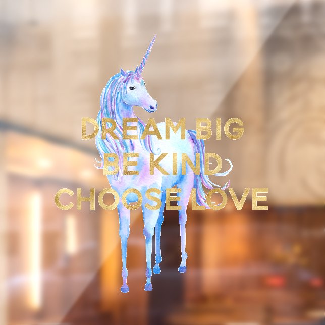 Gold Dream Be Kind Choose Love Unicorn (Sheet 2)