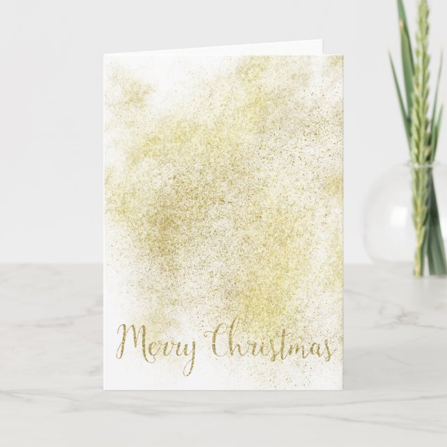 Gold Dream Faux Glitter Holiday Card (Front)
