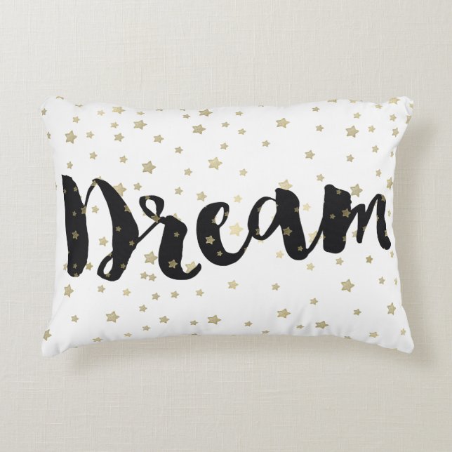 Gold Dream Stars Decorative Cushion (Front)