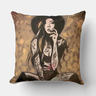 gold dream woman cushion