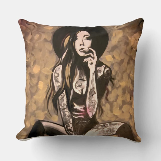 gold dream woman cushion (Front)