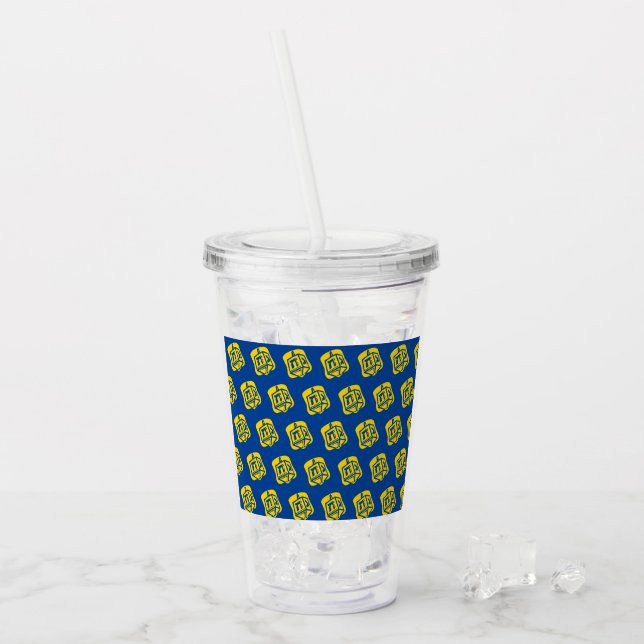 Gold Dreidel Acrylic Tumbler (Front Ice)