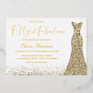 Gold Dress Fifty & Fabulous 50th Birthday Golden