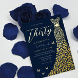Gold Dress Thirty & Fabulous 30th Birthday Party<br><div class="desc">Gold Dress Thirty & Fabulous 30th Birthday Party Foil Invitation

See other invitations in our Niche and Nest Store</div>