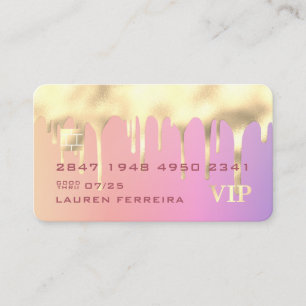 Gold Drip Purple Rainbow Credit Card Business Card