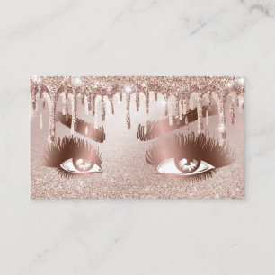 Gold Drips Lashes Beauty Makeup Girl Lash Business Card