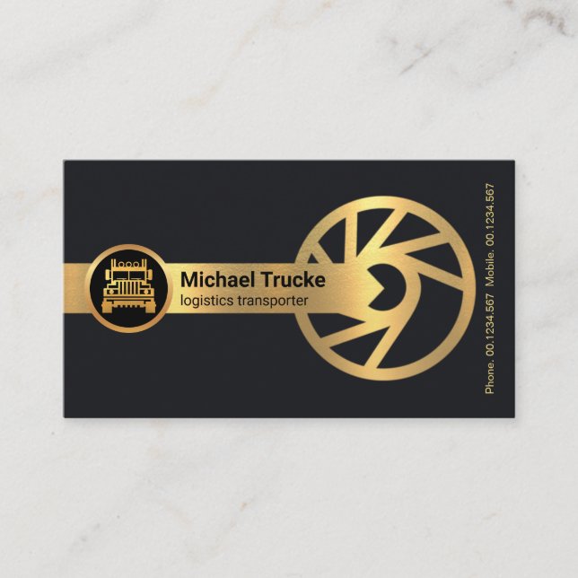 Gold Drive Shaft Global Tire Rim Logistics Driver Business Card (Front)