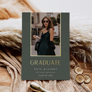 Gold Drop Foil Photo Graduation Announcement