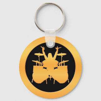 Gold Drummer Key Ring