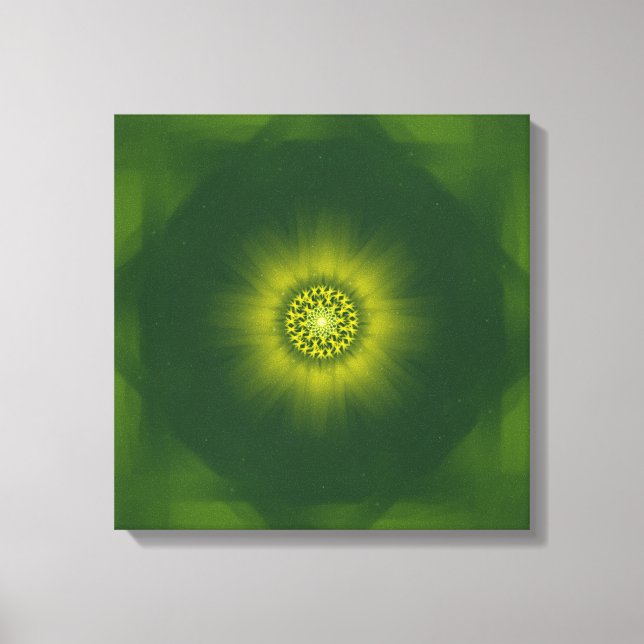 Gold Dust Bloom – Botanical Fractal Canvas Print (Front)