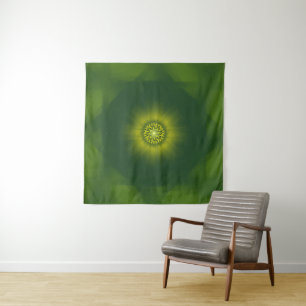 Gold Dust Bloom – Botanical Fractal Tapestry