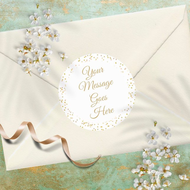 Gold Dust Chic Elegant Script Classic Round Sticker (Creator Uploaded)