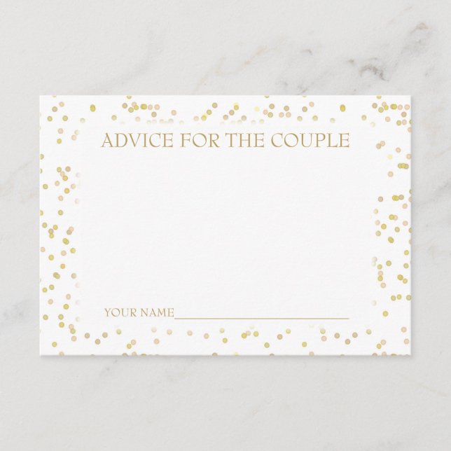 Gold Dust Confetti Advice for the Couple Card (Front)