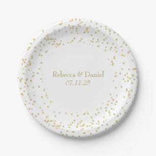 Gold Dust Confetti Paper Plate