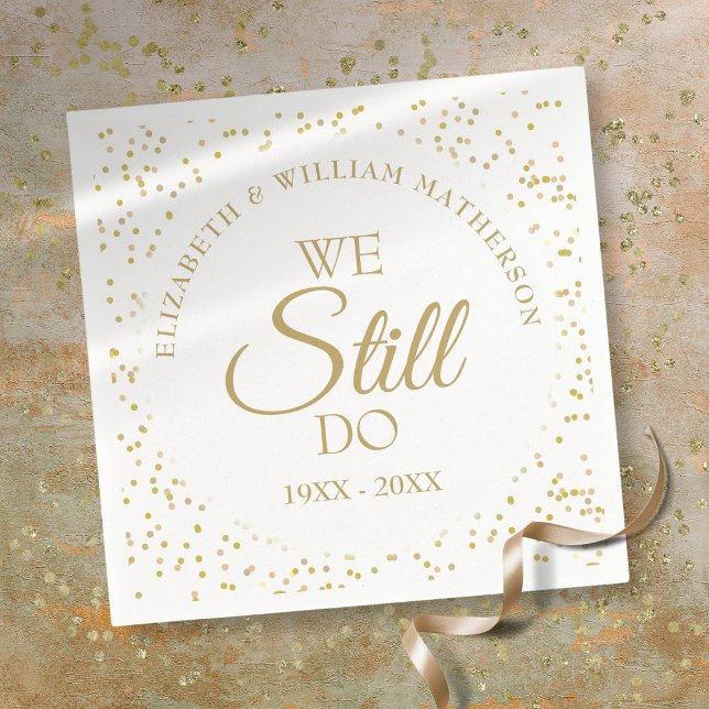 Gold Dust Confetti Vow Renew Anniversary Napkin (Gold Dust Confetti Vow Renew Anniversary Napkins)