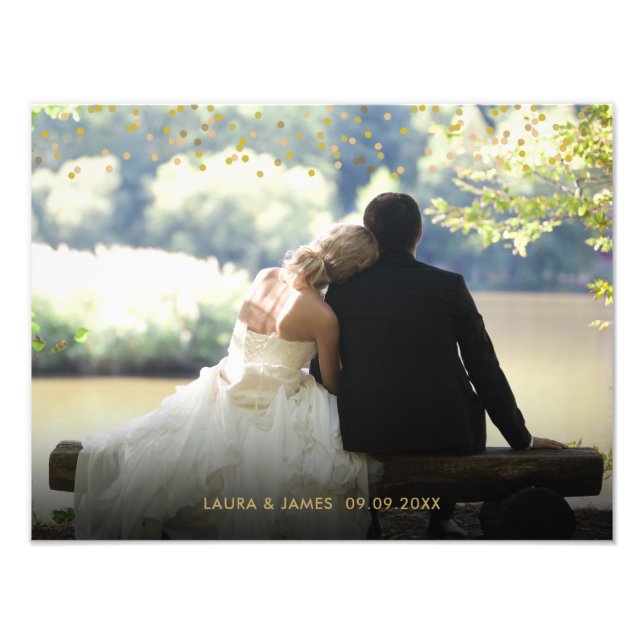 Gold Dust Confetti Wedding Photo Keepsake (Front)
