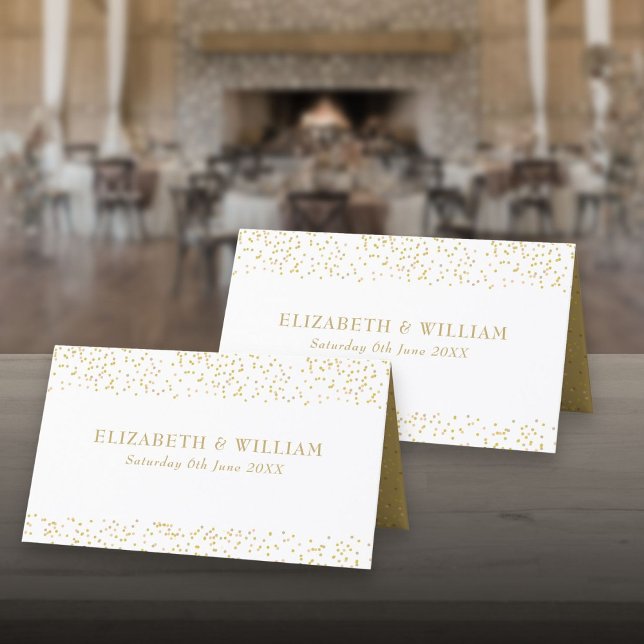 Gold Dust Confetti Wedding Place Card (Gold Dust Confetti Wedding Place Card)