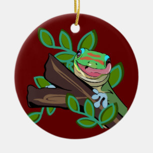GOLD DUST DAY GECKO CERAMIC TREE DECORATION
