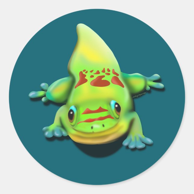 Gold Dust Day Gecko Classic Round Sticker (Front)