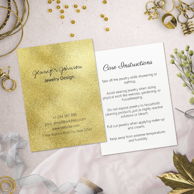 Gold Dust Foil Jewellery Care Cards Business Card (Creator Uploaded)