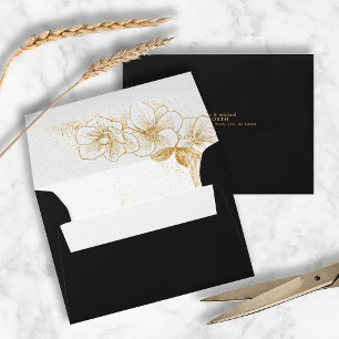 Gold Dust & Outlines Wedding Blk/Gld ID835 Envelope