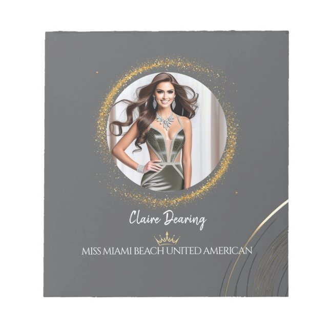 Gold Dust Pageant Titleholder Photo Notepad (Front)