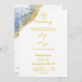 Gold Dust Simple Modern Sikh Ik Onkar Invitation