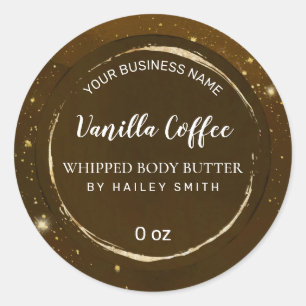 Gold Dusted Brown Coffee Whipped Body Butter Classic Round Sticker