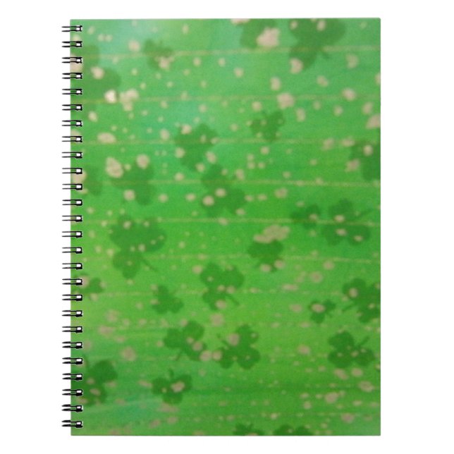 Gold-Dusted Shamrocks Spiral Notebook (Front)